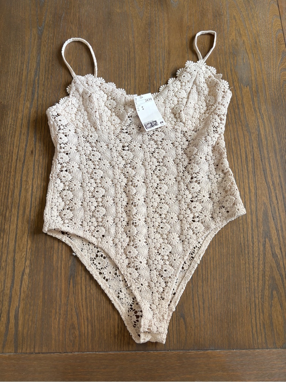 H&M Cream Crochet One-Piece Bodysuit